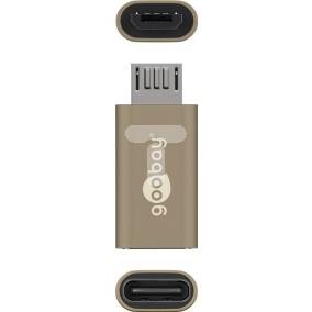 Adapter USB-C >  microUSB 2.0 (typ B) złoty 55550