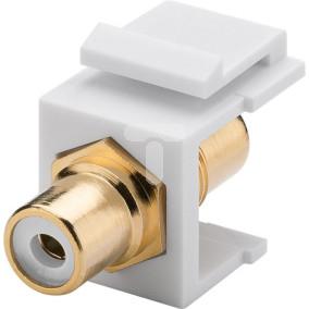 Keystone moduł Cinch/RCA - gniazdo Cinch białe > gniazdo Cinch 79676