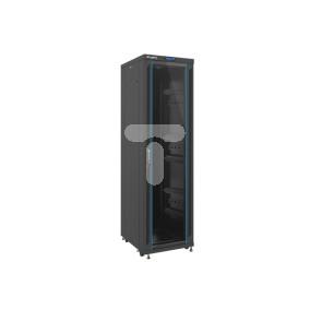 Szafa instalacyjna stojąca 19'' 42U 600x800 czarna /drzwi szklane/ LCD LANBERG /do zmontowania/ FF02-6842L-12B