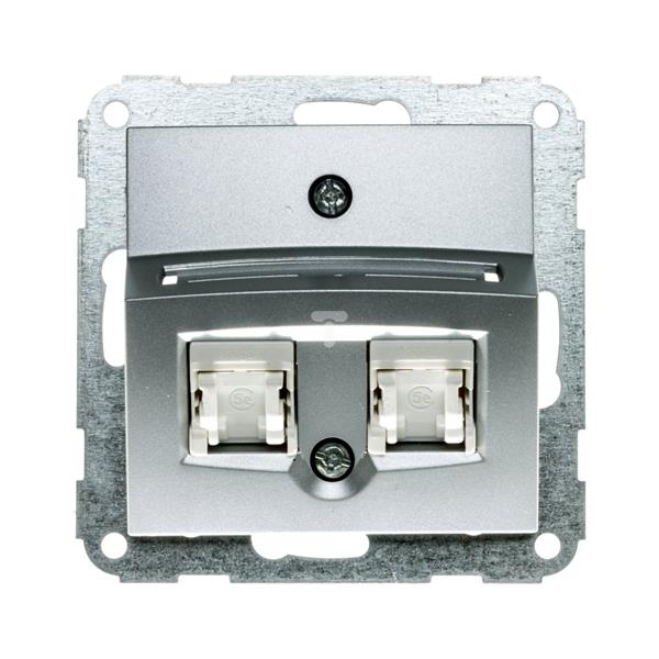 Gniazdo komputerowe 2xRJ45 srebrny metalic RAL9006 22015819