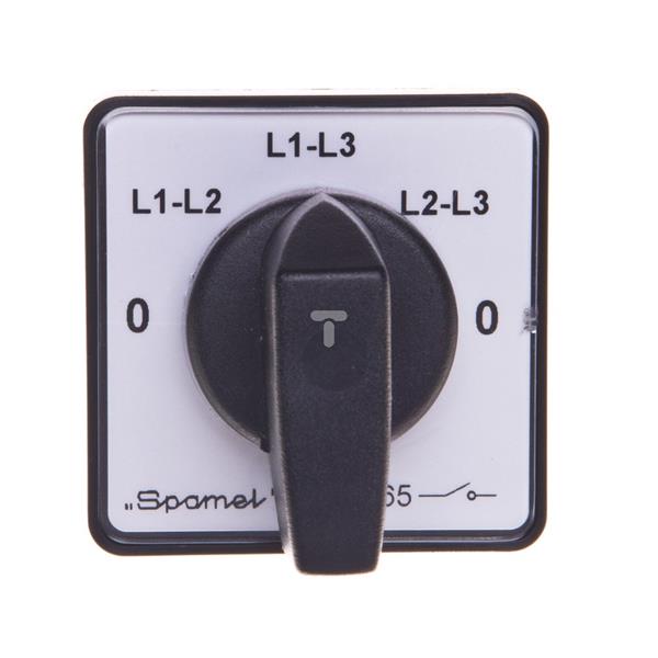 Przełącznik woltomierza 0-L1-L2/L1-L3/L2-L3/0 10A 3P do wbudowania SK10-2.8565\P03