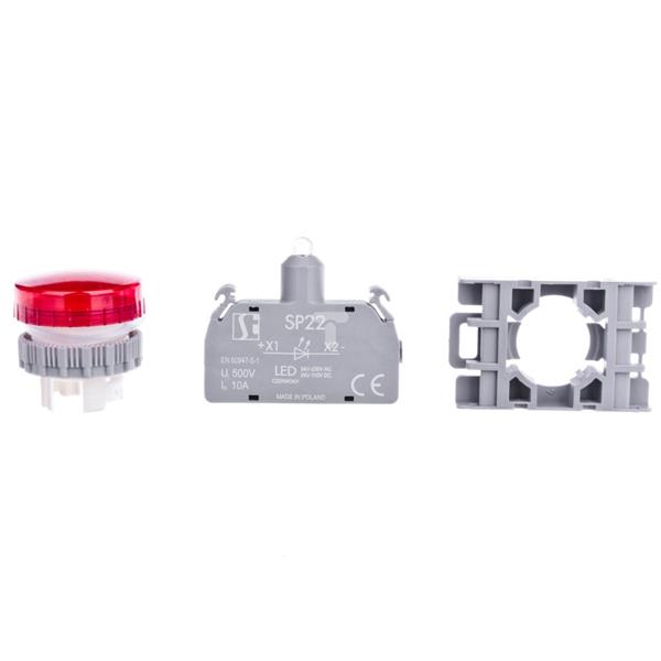 Lampka sygnalizacyjna 22mm czerwona 24-230V AC/DC SP22-LC-LED-UNI\AC/DC