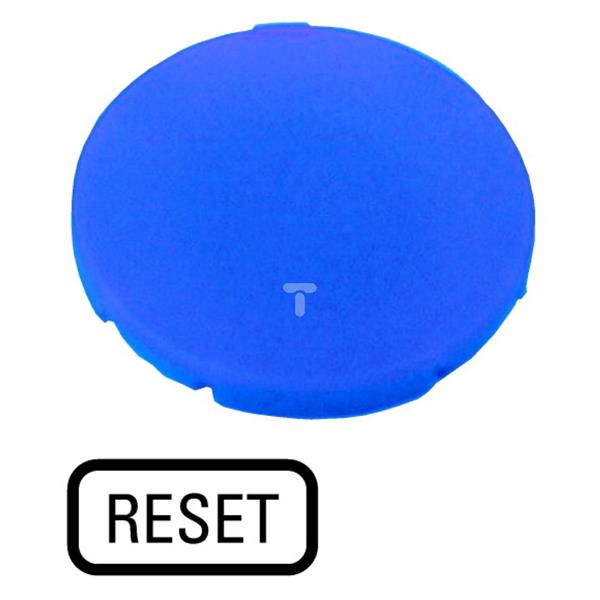 Wkładka przycisku 22mm płaska niebieska z opisem RESET M22-XD-B-GB14 218204