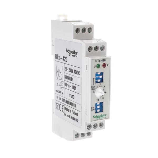 Przekaźnik czasowy 2P 5A 0,01sek-100h 24-240V AC/DC 4-funkcyjny RTX-420