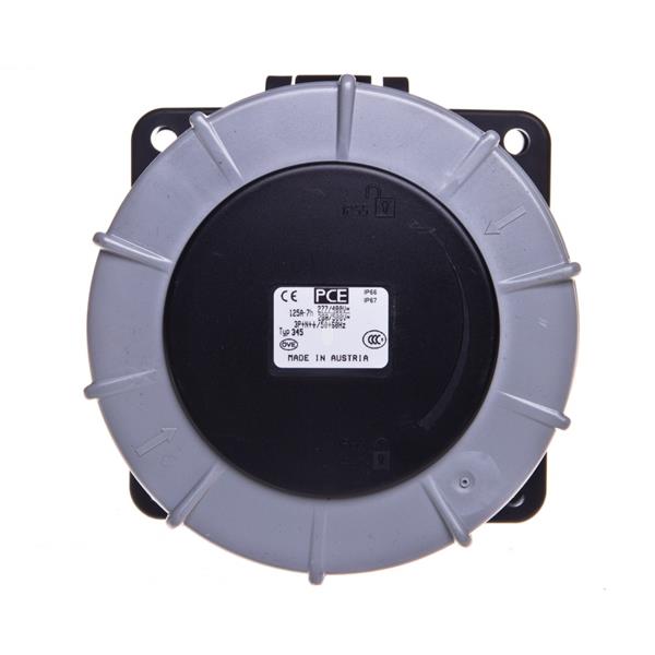 Gniazdo tablicowe 5P 125A 500V czarne IP67 345-7