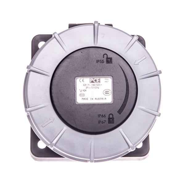 Gniazdo tablicowe 4P 16A 500V czarne IP67 434-7