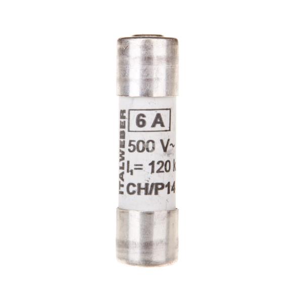 Wkładka bezpiecznikowa cylindryczna 14x51mm 6A gG 500V CH14P /z wybijakiem/ 006711016