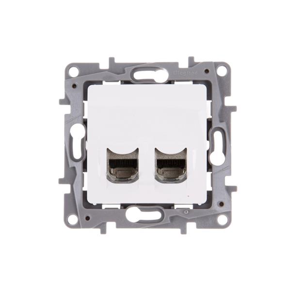 NILOE Gniazdo komputerowe podwójne RJ45 kat.6 STP białe 664776