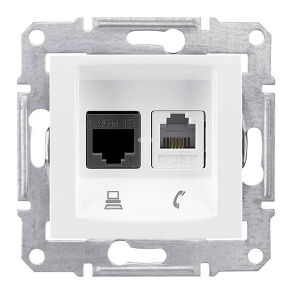 Sedna Gniazdo białe RJ11/RJ45 6 SDN5200121