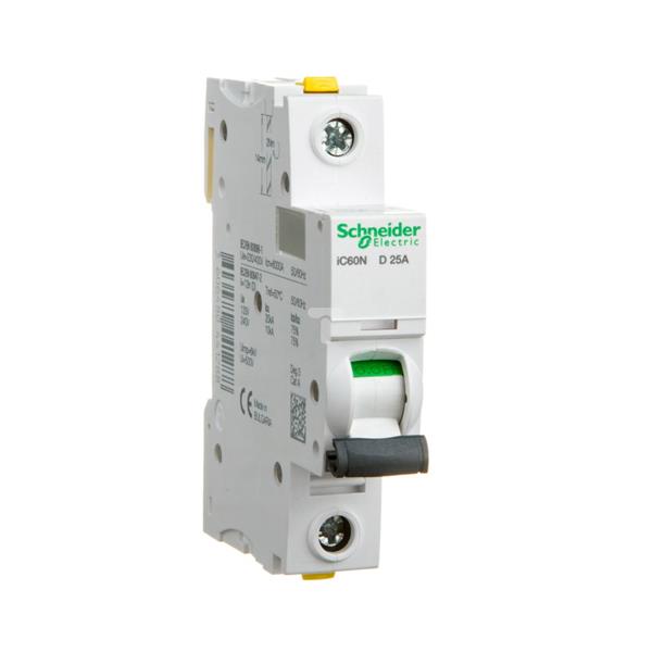 Wyłącznik nadprądowy 1P D 25A 6kA AC iC60N A9F05125