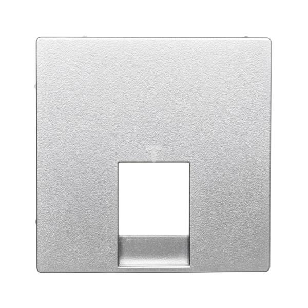 Merten System M Płytka centralna pojedyncza gniazda telefonicznego RJ11/RJ12 aluminium MTN463560