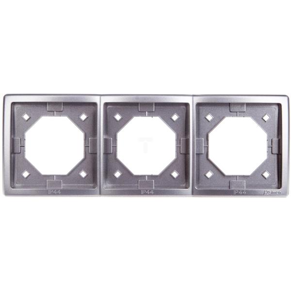 Simon Basic Standard Ramka hermetyczna potrójna uniwersalna IP44 stal inox BMR3B/21 WMYZ-04321x-J013