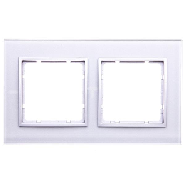 Berker/B.7 Glas Ramka podwójna szkło pozioma szklana aluminium złoty 10126414
