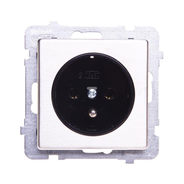 SONATA Gniazdo pojedyncze stal inox z/u 16A IP20 GP-1RMZ/m/37