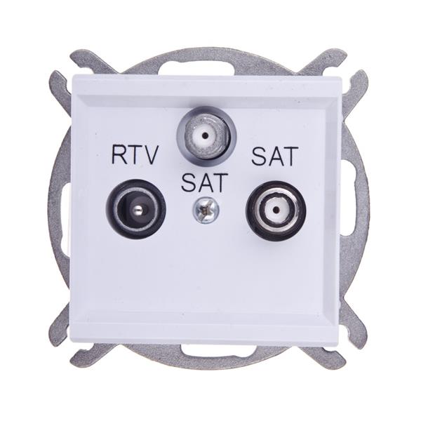 SONATA Gniazdo antenowe RTV-SAT z dwoma wyjściami SAT białe GPA-R2S/m/00