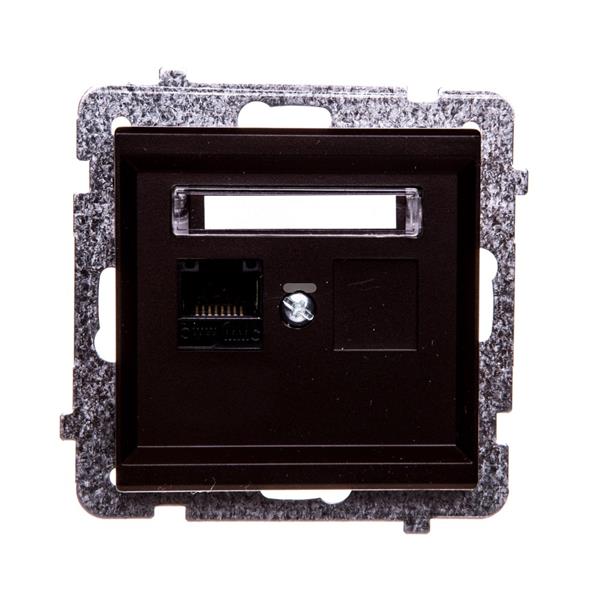 SONATA Gniazdo komputerowe pojedyncze RJ45 kat.5e czekoladowy metalik KRONE GPK-1R/K/m/40