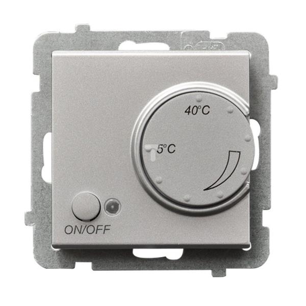 SONATA Regulator temperatury srebro mat 230V 3200W 5-40°C IP20 RTP-1R/m/38