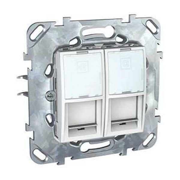 Unica Plus Gniazdo komputerowe RJ45 kat.6 STP podwójne biel polarna MGU50.2626.18Z