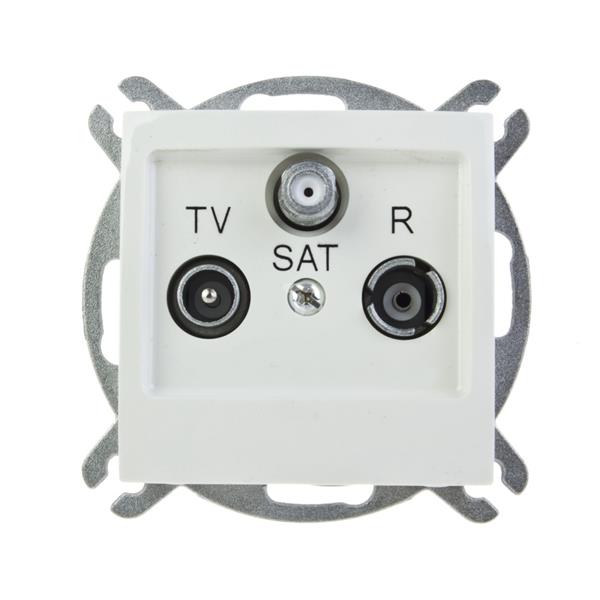 IMPRESJA Gniazdo antenowe RTV-SAT przelotowe ecrue GPA-YSP/m/27
