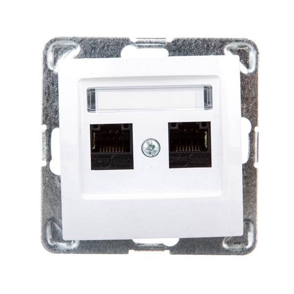 IMPRESJA Gniazdo komputerowe podwójne RJ45 kat.5e białe GPK-2Y/K/m/00