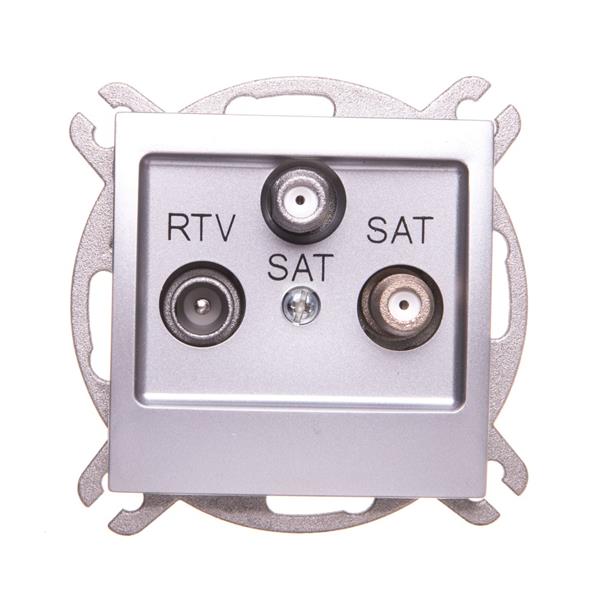 IMPRESJA Gniazdo antenowe RTV-SAT-SAT srebrne GPA-Y2S/m/18