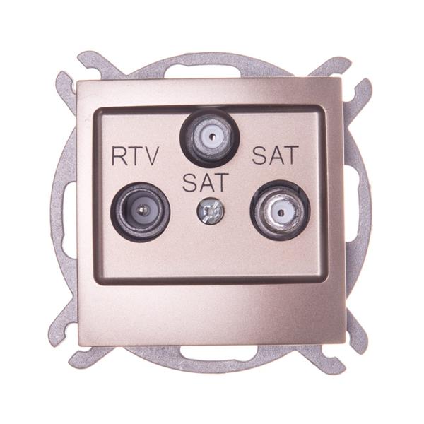 IMPRESJA Gniazdo antenowe RTV-SAT-SAT złoty metalik GPA-Y2S/m/28