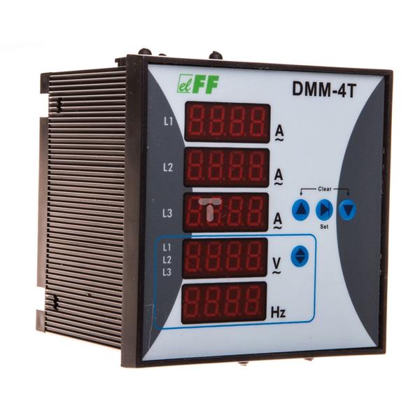 Miernik parametrów sieci 3-fazowy 12-400V AC 1-9000/5A 10-100Hz cyfrowy tablicowy 96x96mm DMM-4T
