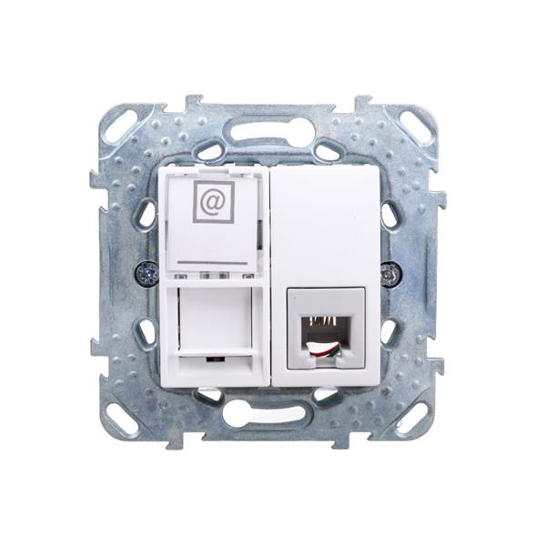 Unica Plus Gniazdo teleinformatyczne RJ11/RJ45 kat.5 UTP biel polarna MGU50.2090.18Z