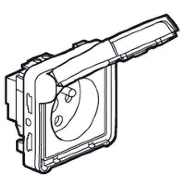 PLEXO55 Gniazdo pojedyncze z/u 16A z blokadą czerwone 069553