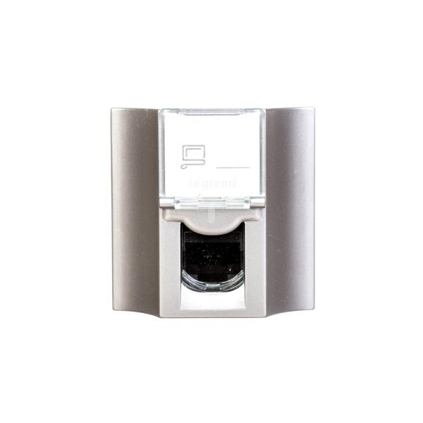 MOSAIC Gniazdo komputerowe przelotowe RJ45 kat.5e UTP aluminium 078624