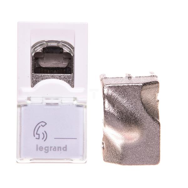 MOSAIC Gniazdo komputerowe pojedyncze RJ45  kat.6 STP białe 076563