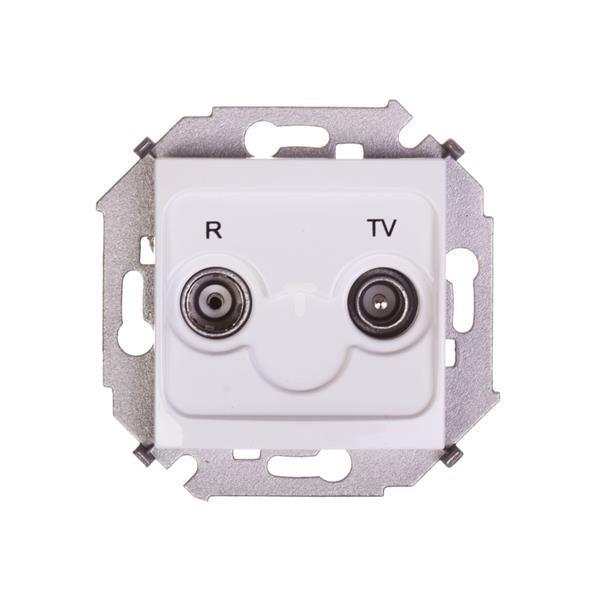 Simon 15 Gniazdo antenowe R/TV końcowe białe 1591486-030 WS15-1591486-030