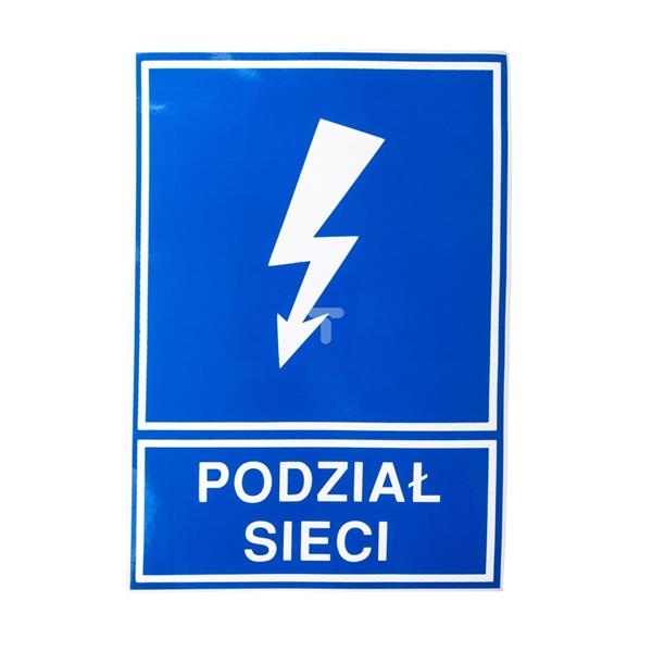 Tabliczka /znak ostrzegawczy/ TZO 148x210 /PODZIAŁ SIECI/ E04TZ-01041141600 /10szt./