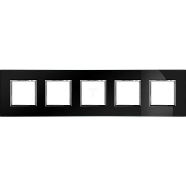 DANTE Ramka pięciokrotna szklana BLACK GLASS 4509185