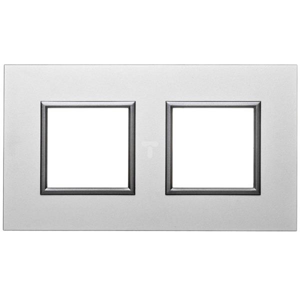 DANTE Ramka podwójna metalowa aluminium 4542282