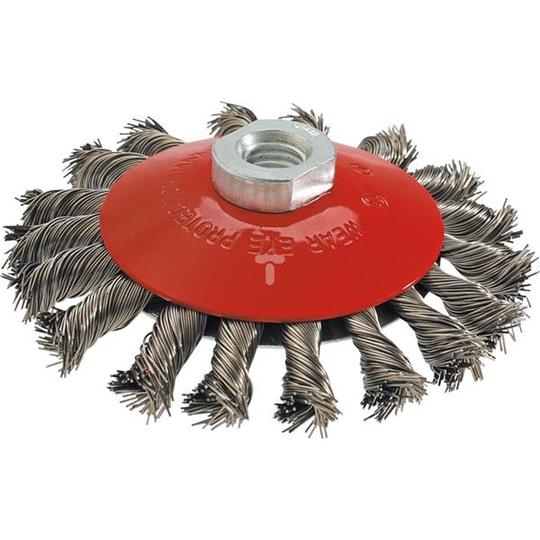 Szczotka druciana tarczowa odgięta 100 mm x M14 INOX 57H589