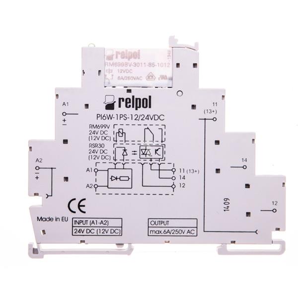 Przekaźnik interfejsowy 1P 6A 12V DC PIR6W-1PS-12VDC-R SZARE CE 858619