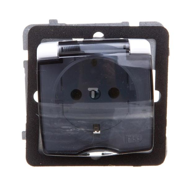 KARO Gniazdo bryzgoszczelne z/u schuko IP-44 biały GPH-1SS/m/00/d