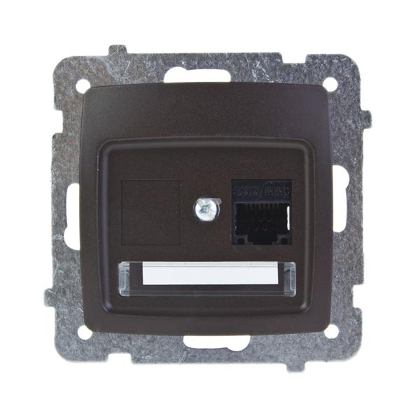 KARO Gniazdo komputerowe pojedyncze RJ45 kat.5e MMC czekoladowy metalik GPK-1S/K/m/40