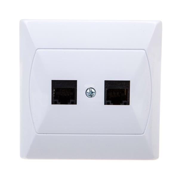 AKCENT Gniazdo komputerowe podwójne RJ45 kat. 5e MMC białe GPK-2A/K/00