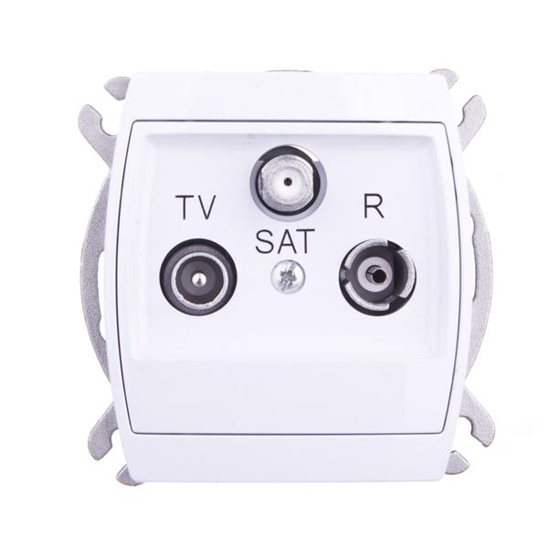 GAZELA Gniazdo antenowe RTV-SAT białe GPA-JS/m/00