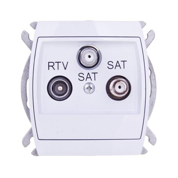 GAZELA Gniazdo antenowe RTV-SAT dwa wyjścia SAT białe GPA-J2S/m/00