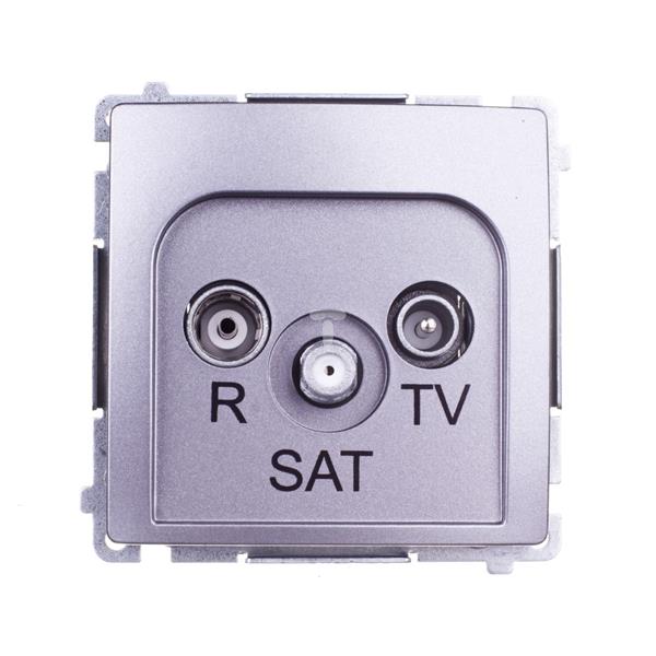 Simon Basic Gniazdo antenowe RTV/SAT przelotowe stal inox BMZAR-SAT10/P.01/21 WMUA-02018z-J011