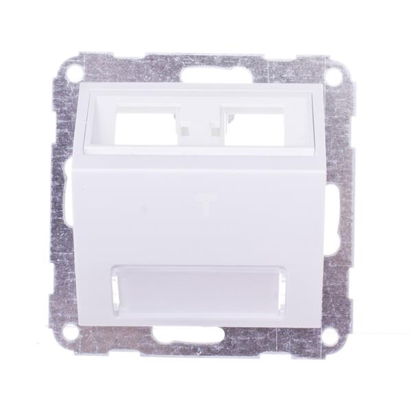 Polo Optima Plakietka z ramką szkieletową do gniazda komputerowego RJ45 podwójnego biała 12030002