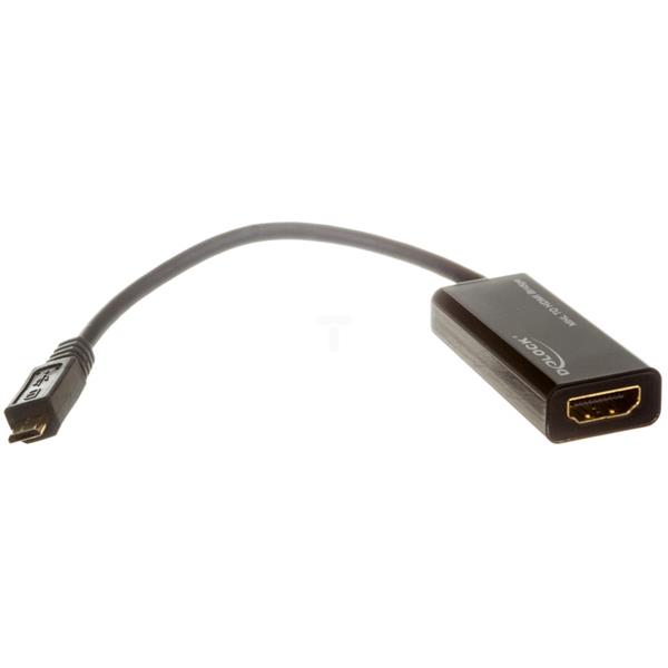 Adapter MHL (M) - HDMI (F) + micro USB (F) 15cm (smartfon do TV HD + zasilanie smartfona)