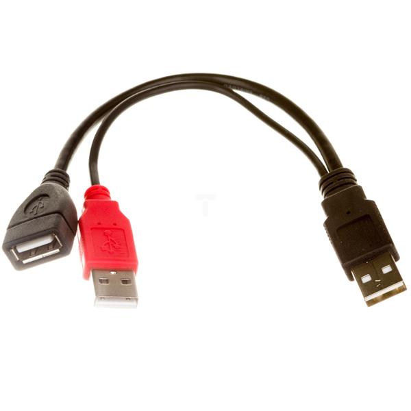 Przedłużacz USB-A (F) - USB-A (M) - USB-A (M)