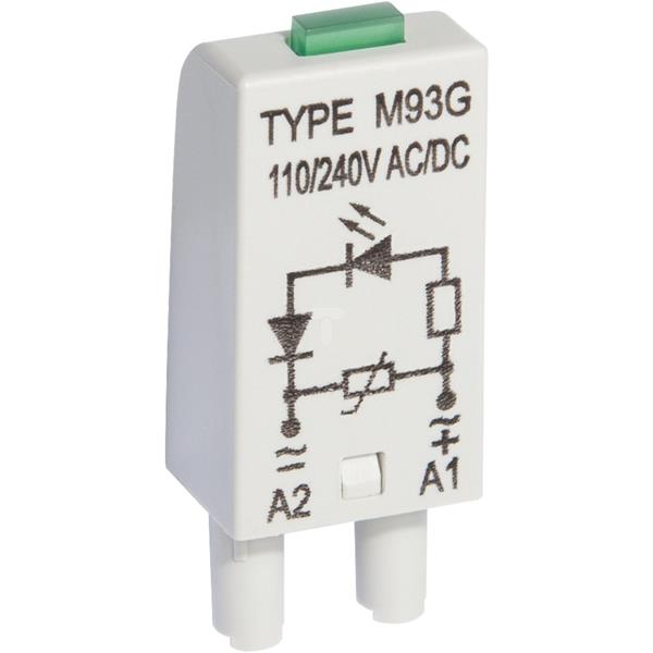 Moduł sygnalizacyjny LV (dioda LED zielony + warystor V) 110-230V AC/DC M93G szary 854860