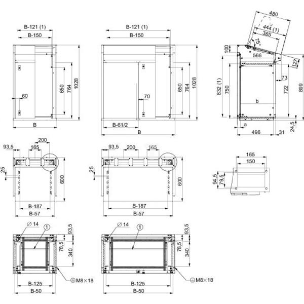 Obudowa pulpitowa 1000x1000x597mm bez płyty montażowej IP55 NSYSD10R