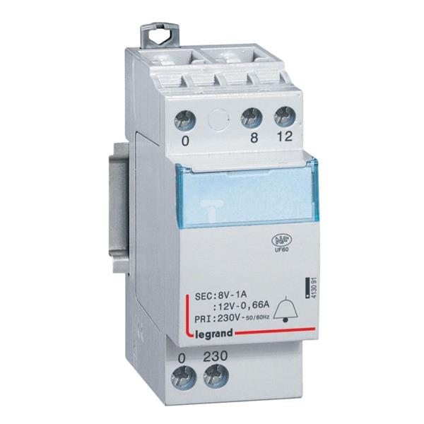 Transformator dzwonkowy modułowy TR308 230/12/8V 8VA 0,66/1A 413091