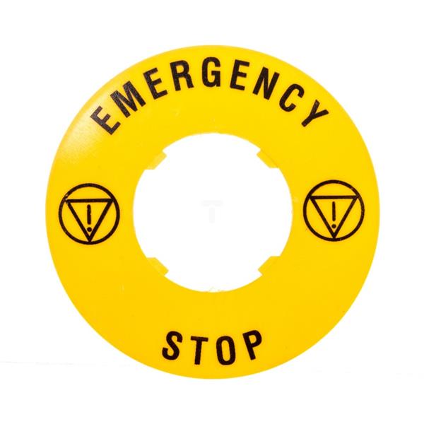 Szyld opisowy fi 60mm EMERGENCY/STOP LPXAU115